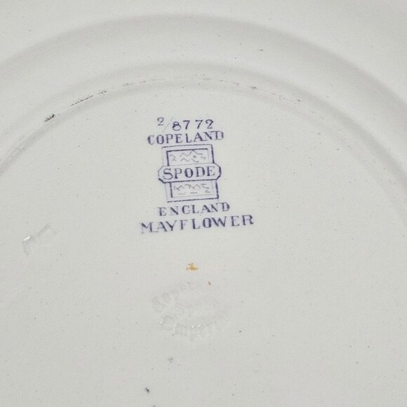 Copeland Spode Mayflower 2 Salad Plates Floral Lavender Border Vintage England - Picture 11 of 11